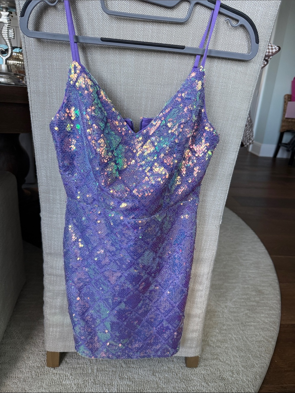 Lavender Sequin Mini Dress by faeriesty like new